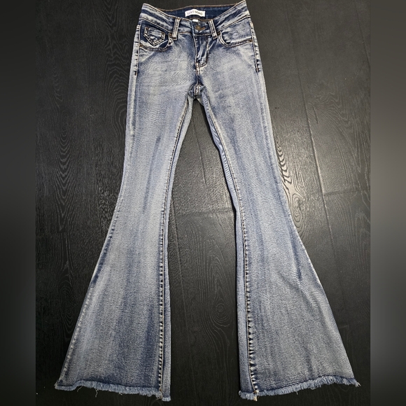 Love Soho Denim - High-Rise Light Blue Flare Jeans — Wide Leg Denim